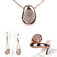 Pozlátené Zliatinové Sada s Bielym Emporia® Krištáľom ( Náhrdelník+Náušnice+Prsteň )