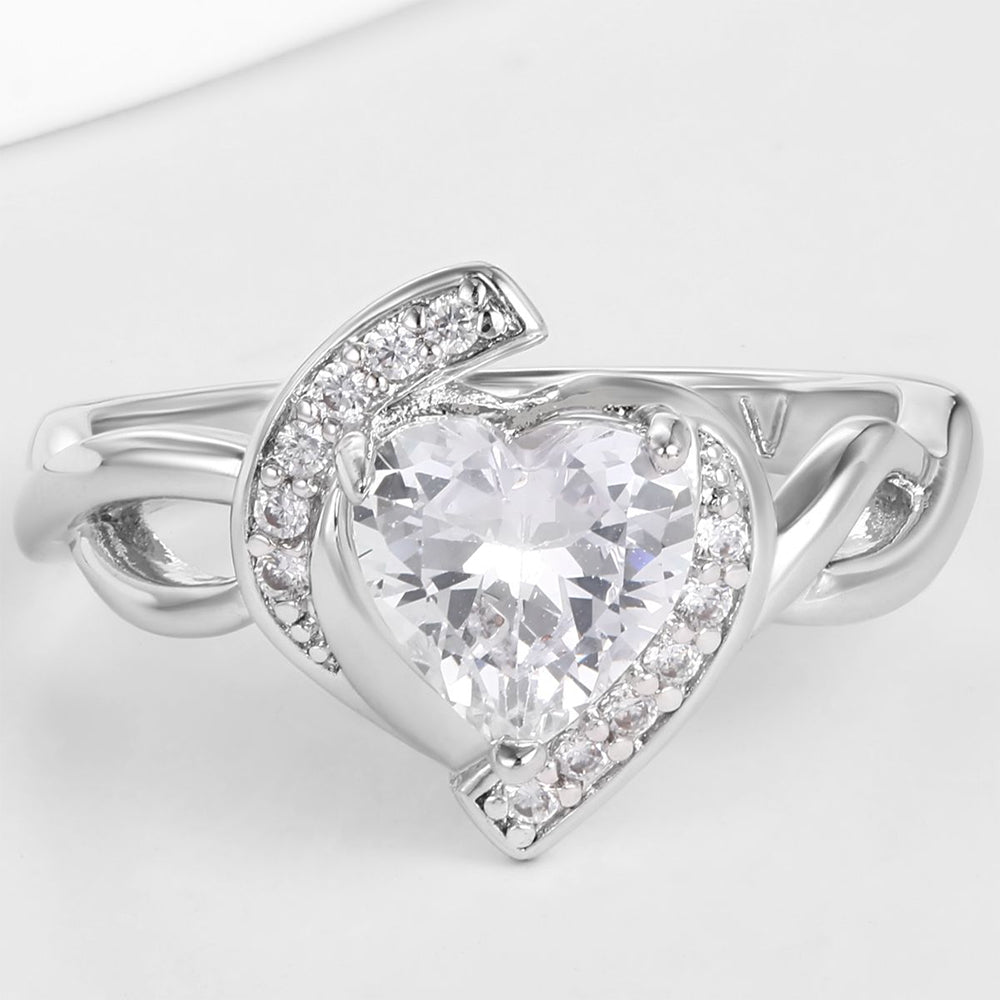 Pozlátený Zliatinový Prsteň s Bielym Emporia® Krištáľom 1 