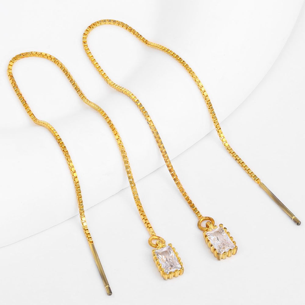 Pozlátené Zliatinové Náušnice s Bielym Emporia® Krištáľom 1 