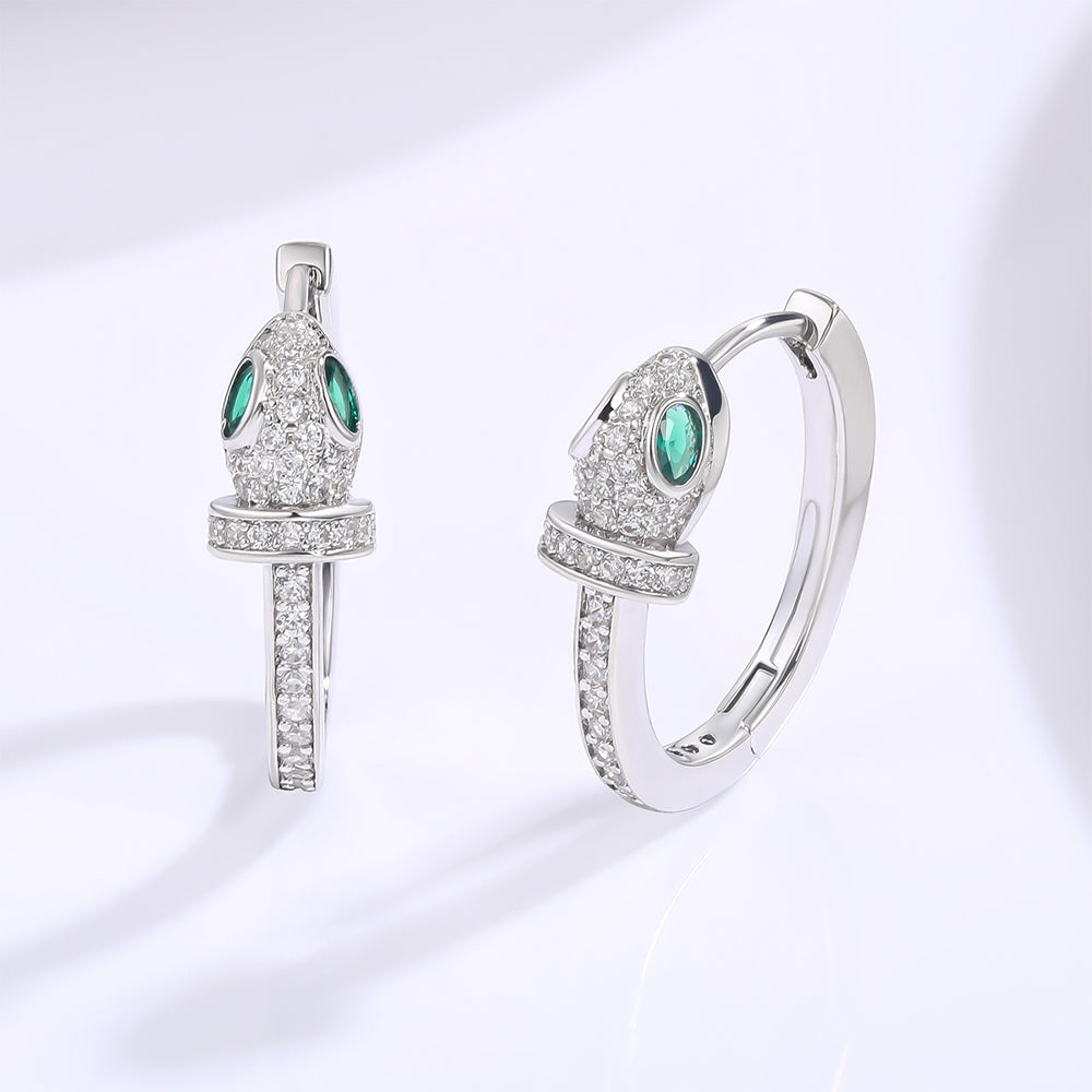 Pozlátené Zliatinové Náušnice s so Zeleným Emporia® Krištáľom a Bielym Emporia® Krištáľom 1 