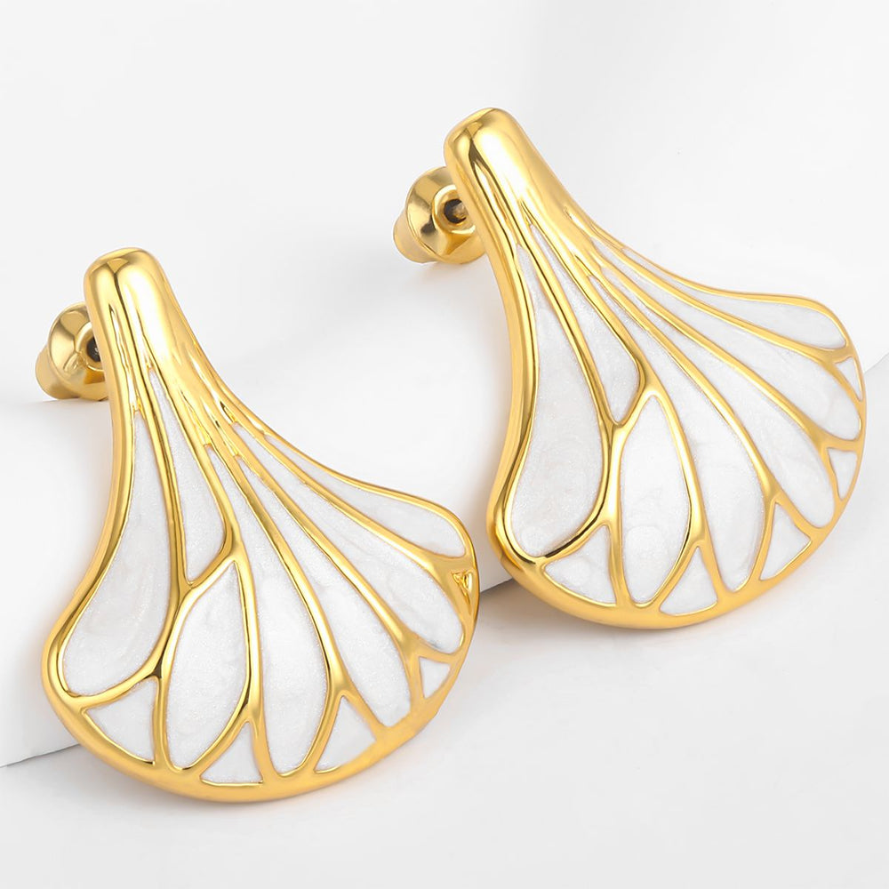 Pozlátené Zliatinové Náušnice s so Smaltom 1 