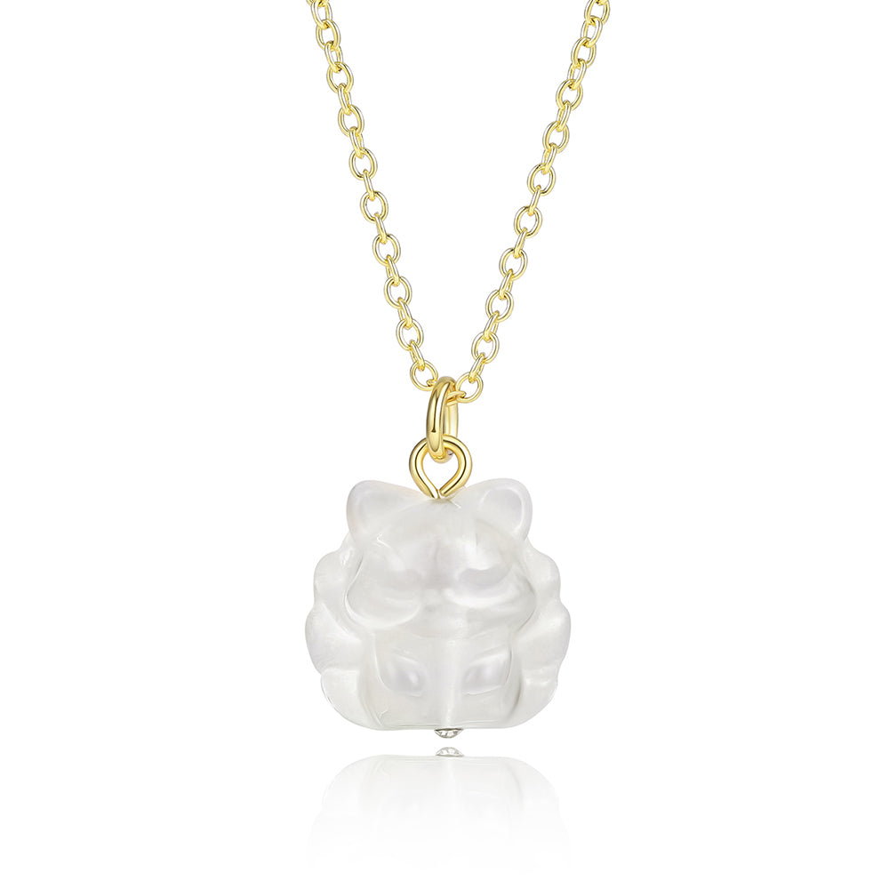 Pozlátený Zliatinový Náhrdelník s Bielym Emporia® Krištáľom