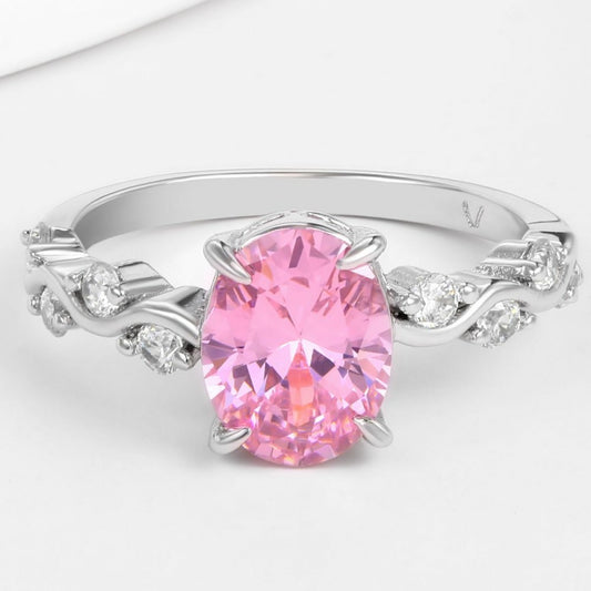 Pozlátený Zliatinový Prsteň s Ružovým Emporia® Krištáľom