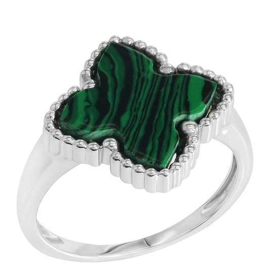 Strieborný Prsteň s Malachitom