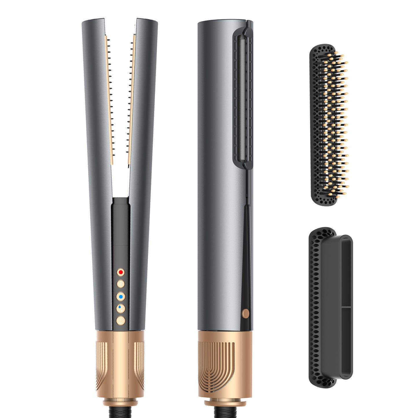 Negative Ion 2-in-1 Airflow Hair Straightener, 3 Speed, 1600W, Gray