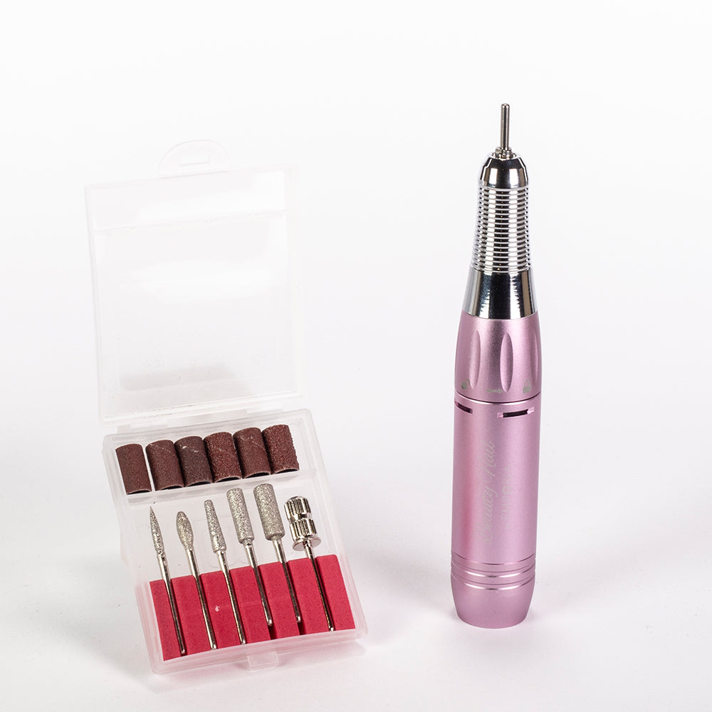 Profesionálny pilník na nechty Emporia Beauty Nail s vymeniteľnými hlavicami – ružový 4 