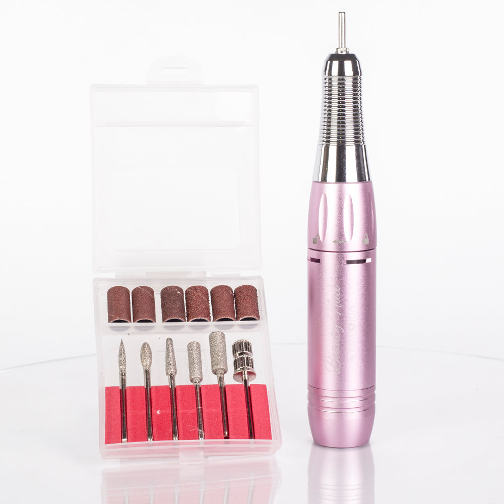 Profesionálny pilník na nechty Emporia Beauty Nail s vymeniteľnými hlavicami – ružový 5 