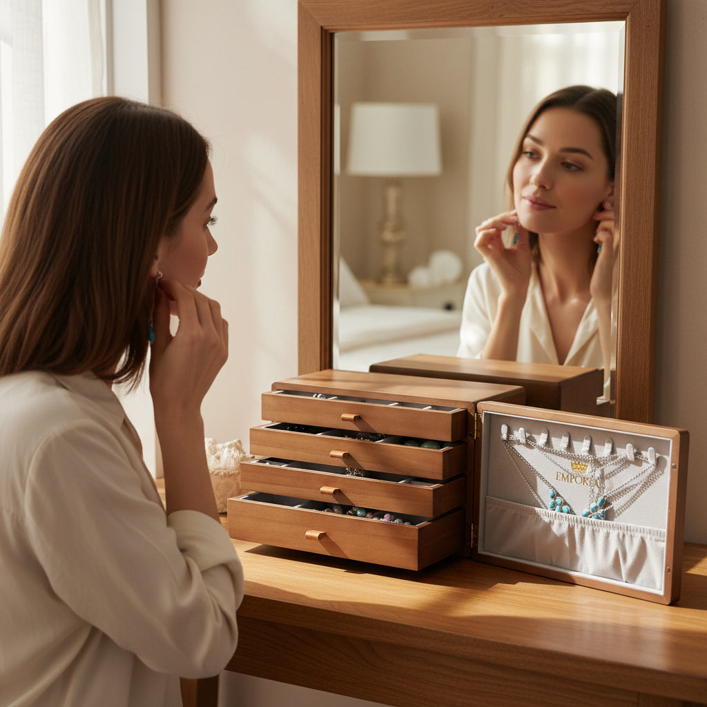 Mini truhla na šperky Emporia s viacerými zásuvkami
