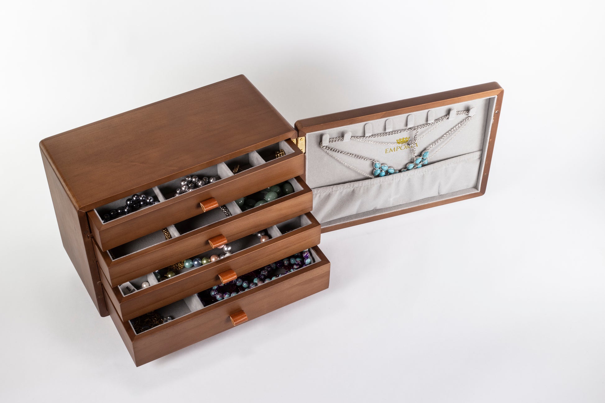 Mini truhla na šperky Emporia s viacerými zásuvkami 8 