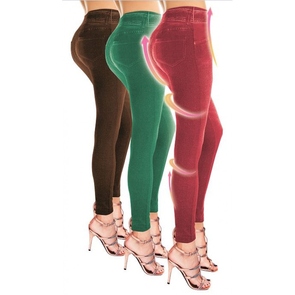 Summer Shaper Jeggings, set of 3 different colors: red, green, brown 1 