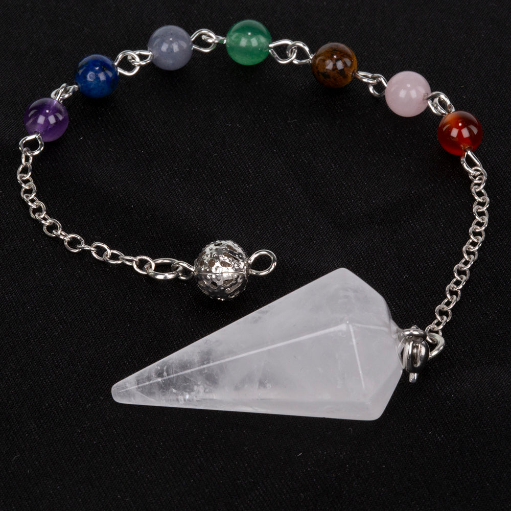 Kyvadlo z drahokamov s Jasným Kremeňom a Ametystom 1 