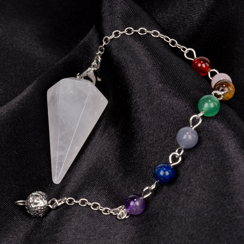 Kyvadlo z drahokamov s Jasným Kremeňom a Ametystom 4 