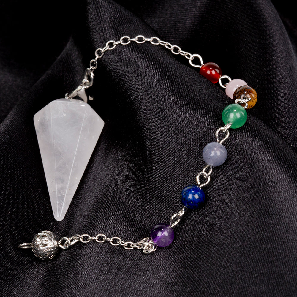 Kyvadlo z drahokamov s Jasným Kremeňom a Ametystom