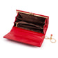 Dámska peňaženka s kľúčenkou, ktorá chráni súkromie, farba: červená a čierna