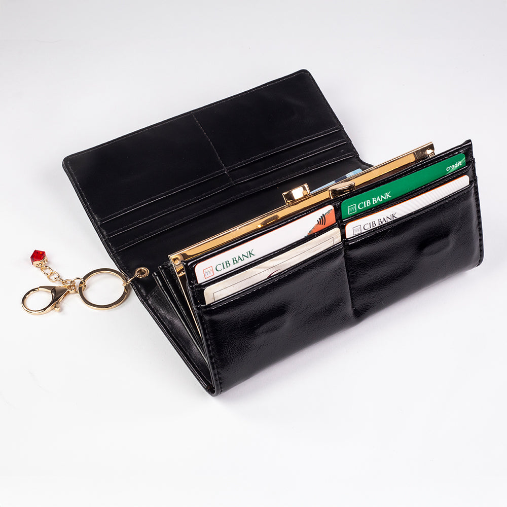 Dámska peňaženka s kľúčenkou, ktorá chráni súkromie, farba: červená a čierna 20 