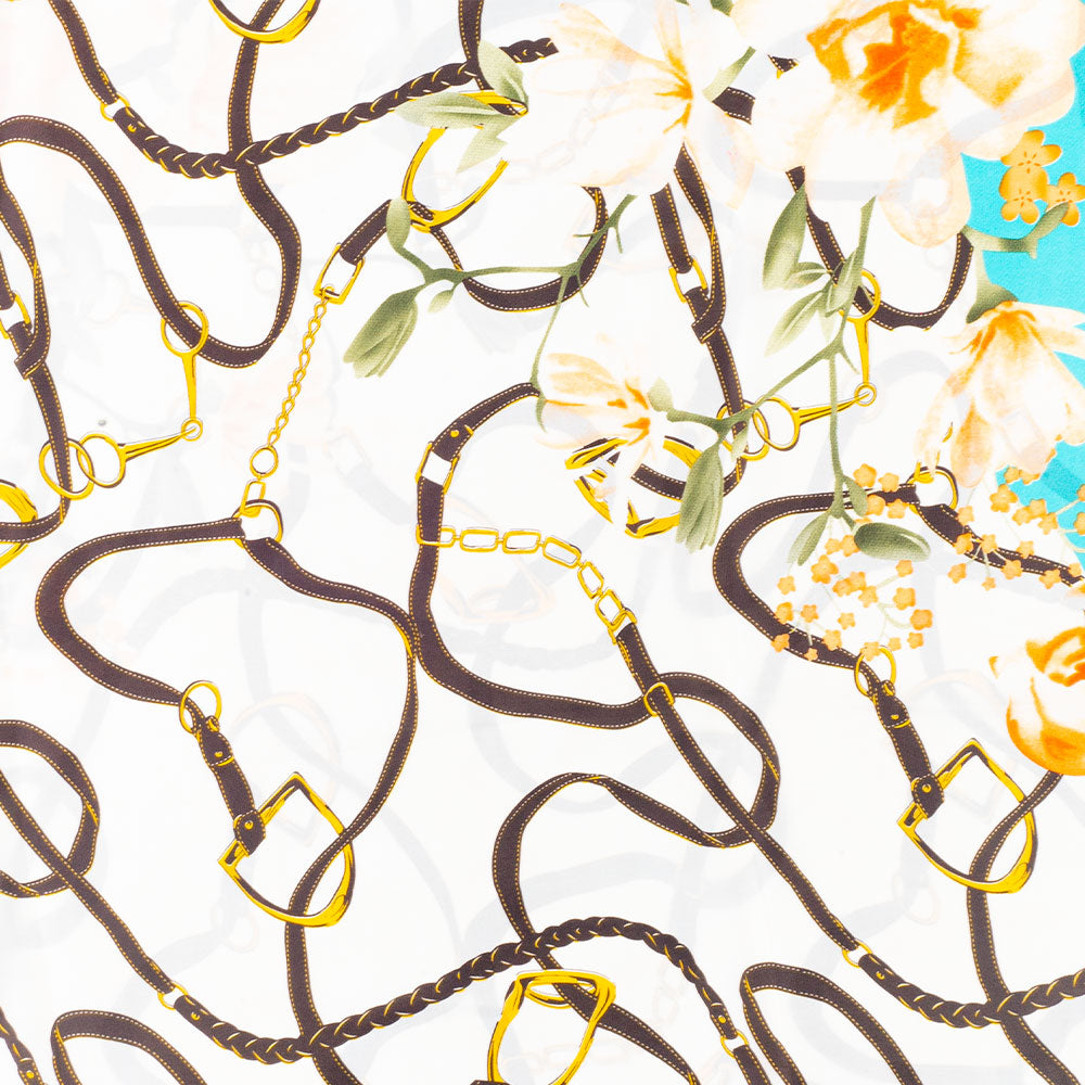 Kvetinové objatie, šatka, 85 x 180 cm, Svetlomodrá, 100% vegánske hodvábie 2 