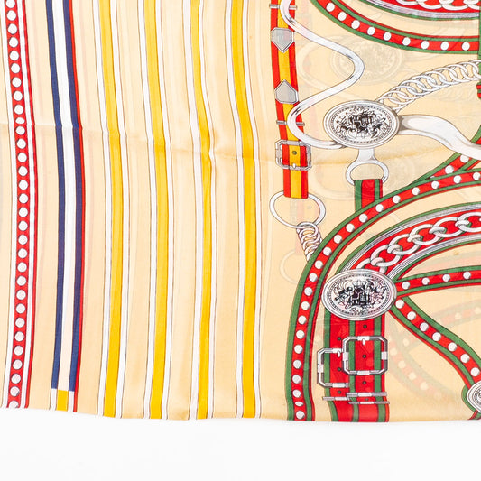 Luxusná krajina reťazí, šatka, 85 x 180 cm, Krémová, 100% vegánske hodvábie