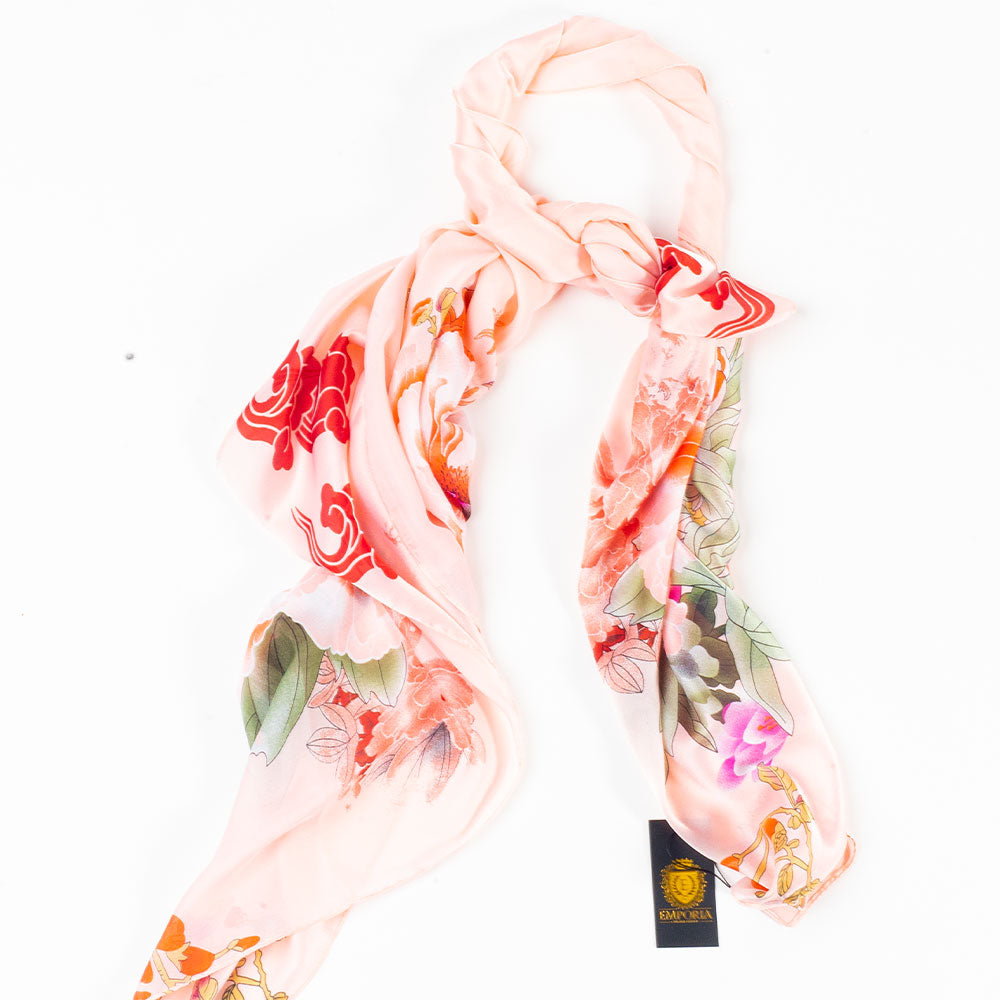 Odkaz Haitang, šatka, 85 x 180 cm, Ružová, 100% vegánske hodvábie 5 