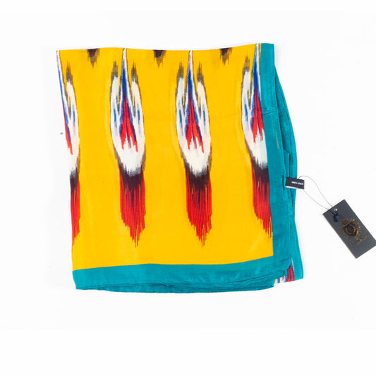 Pávia priezma, šatka, 85 x 180 cm, Oranžová, 100% vegánske hodvábie