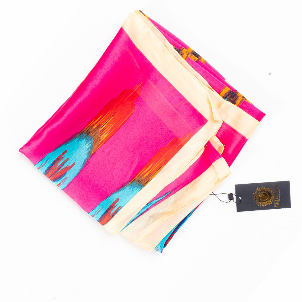 Pávia priezma, šatka, 85 x 180 cm, Ružová, 100% vegánske hodvábie 1 