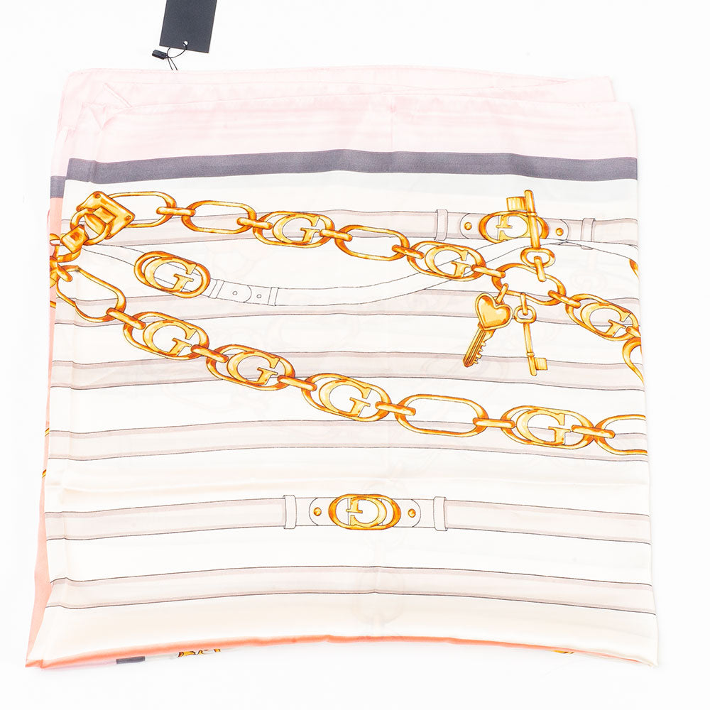 Kráľovské reťaze, šatka, 85 x 180 cm, Ružová, 100% vegánske hodvábie 1 