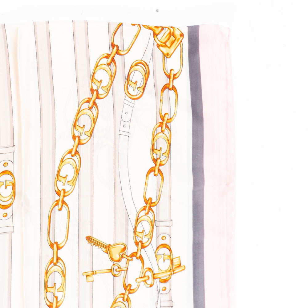 Kráľovské reťaze, šatka, 85 x 180 cm, Ružová, 100% vegánske hodvábie 3 