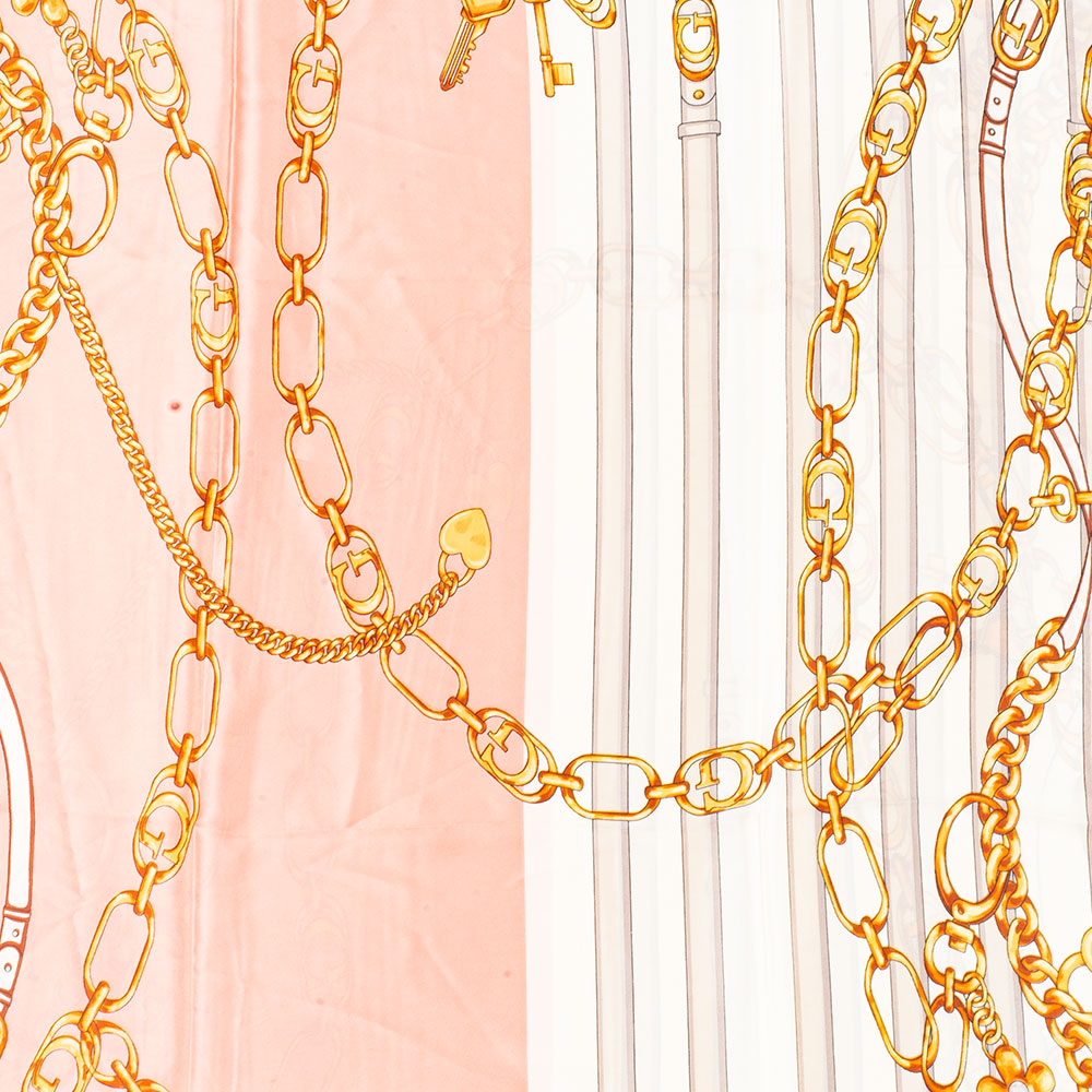 Kráľovské reťaze, šatka, 85 x 180 cm, Ružová, 100% vegánske hodvábie 4 