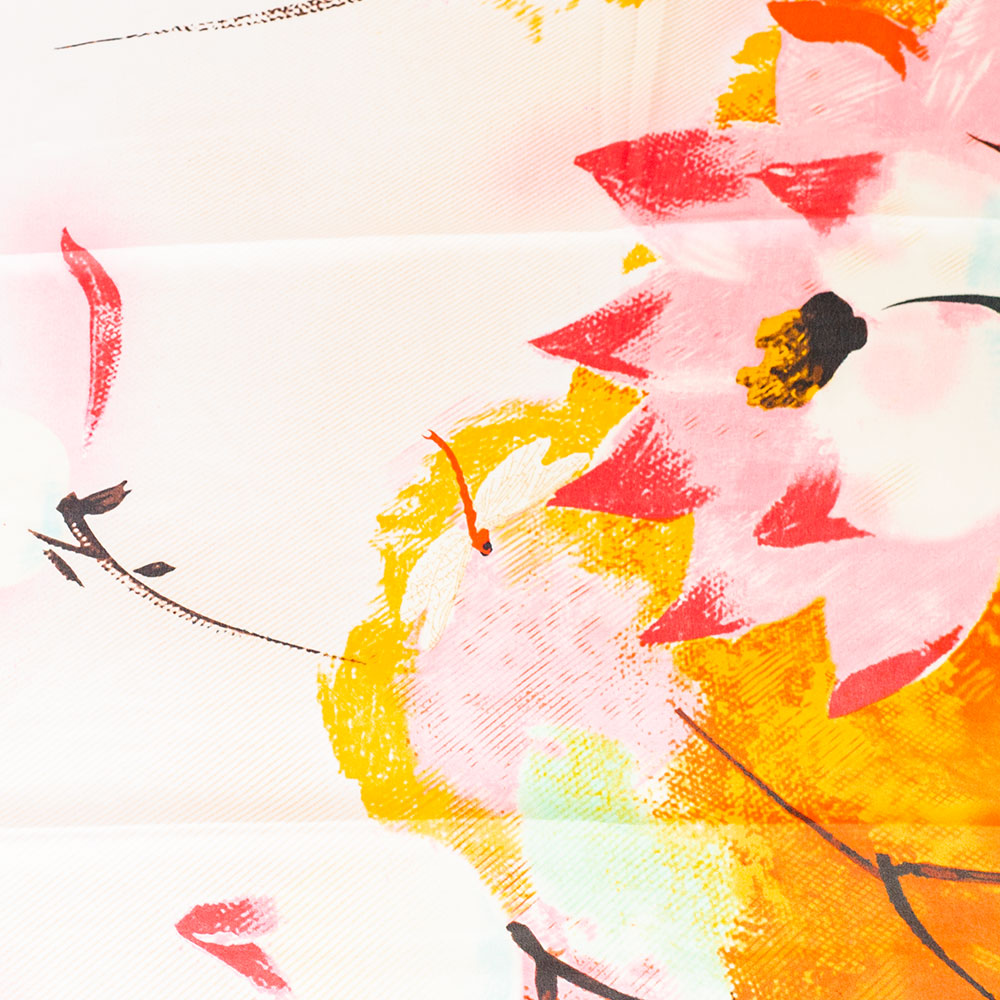 Nočný lotos, šatka, 85 x 180 cm, Oranžová, 100% vegánske hodvábie 3 