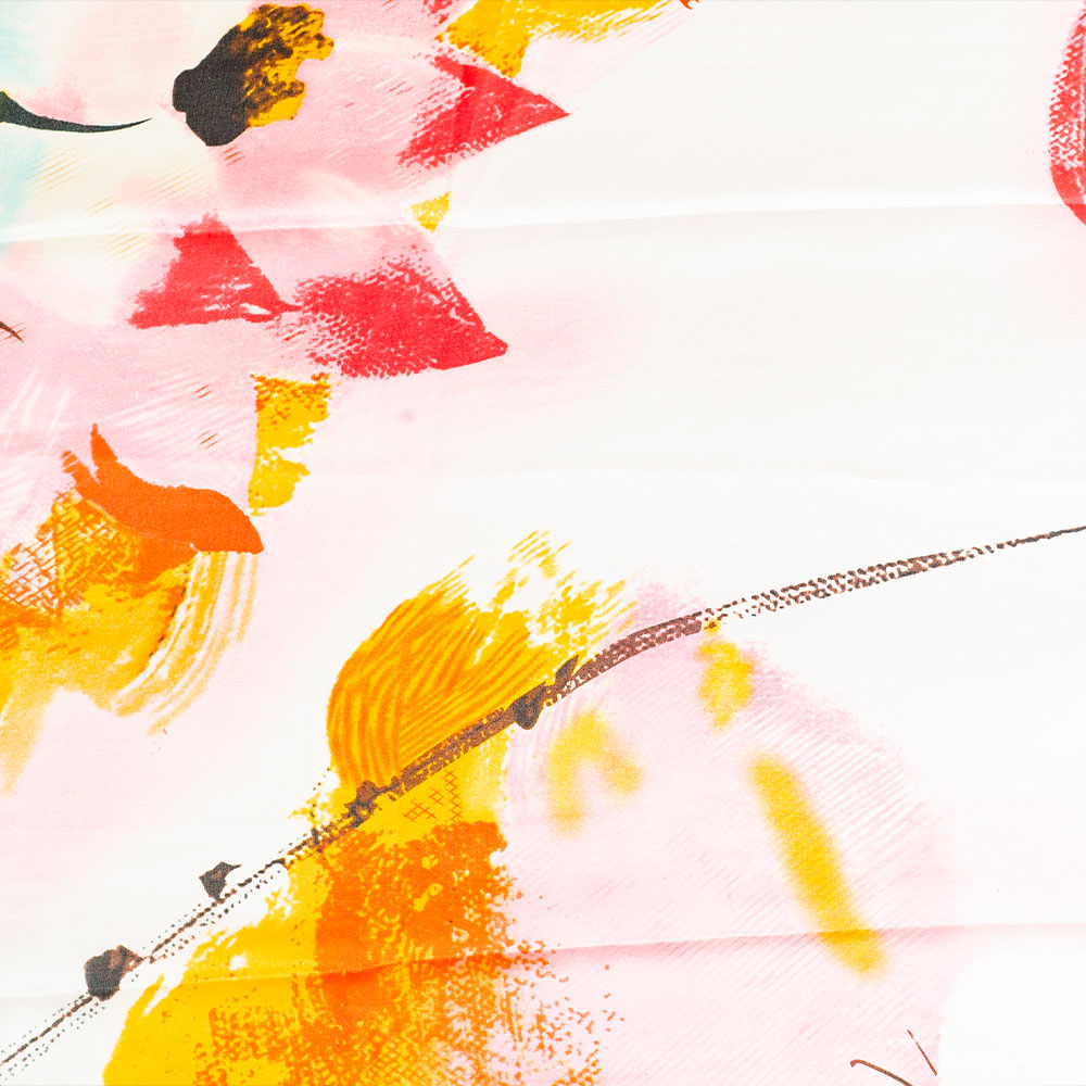 Nočný lotos, šatka, 85 x 180 cm, Oranžová, 100% vegánske hodvábie 6 