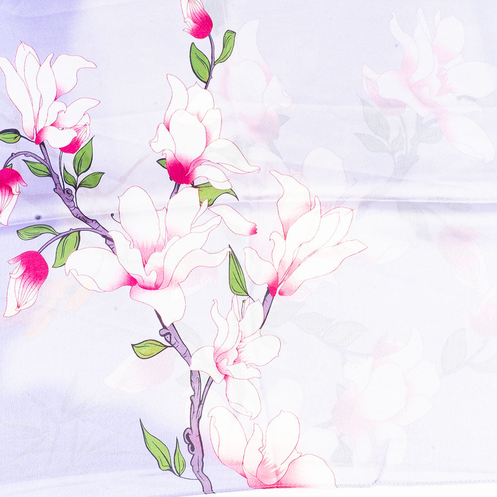 Rajská hojnosť, šatka, 85 x 180 cm, Lila, 100% vegánske hodvábie