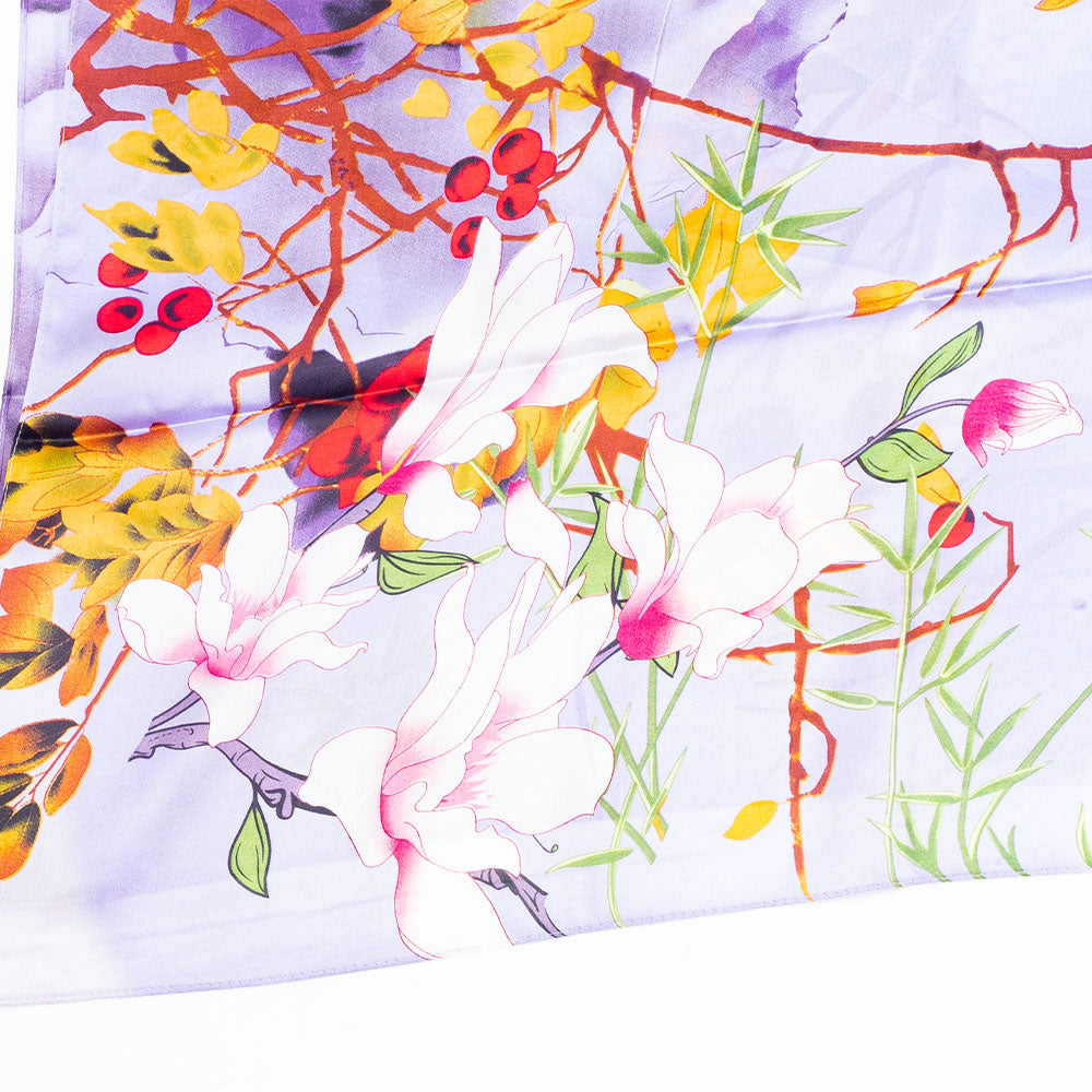 Rajská hojnosť, šatka, 85 x 180 cm, Lila, 100% vegánske hodvábie 3 