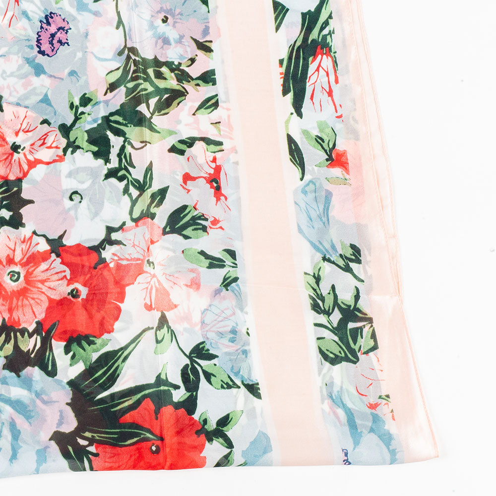 Orchideový vánok, šatka, 85 x 180 cm, Biela, 100% vegánske hodvábie