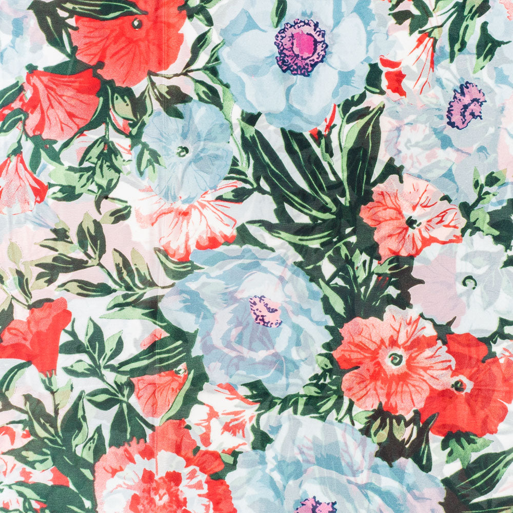 Orchideový vánok, šatka, 85 x 180 cm, Biela, 100% vegánske hodvábie