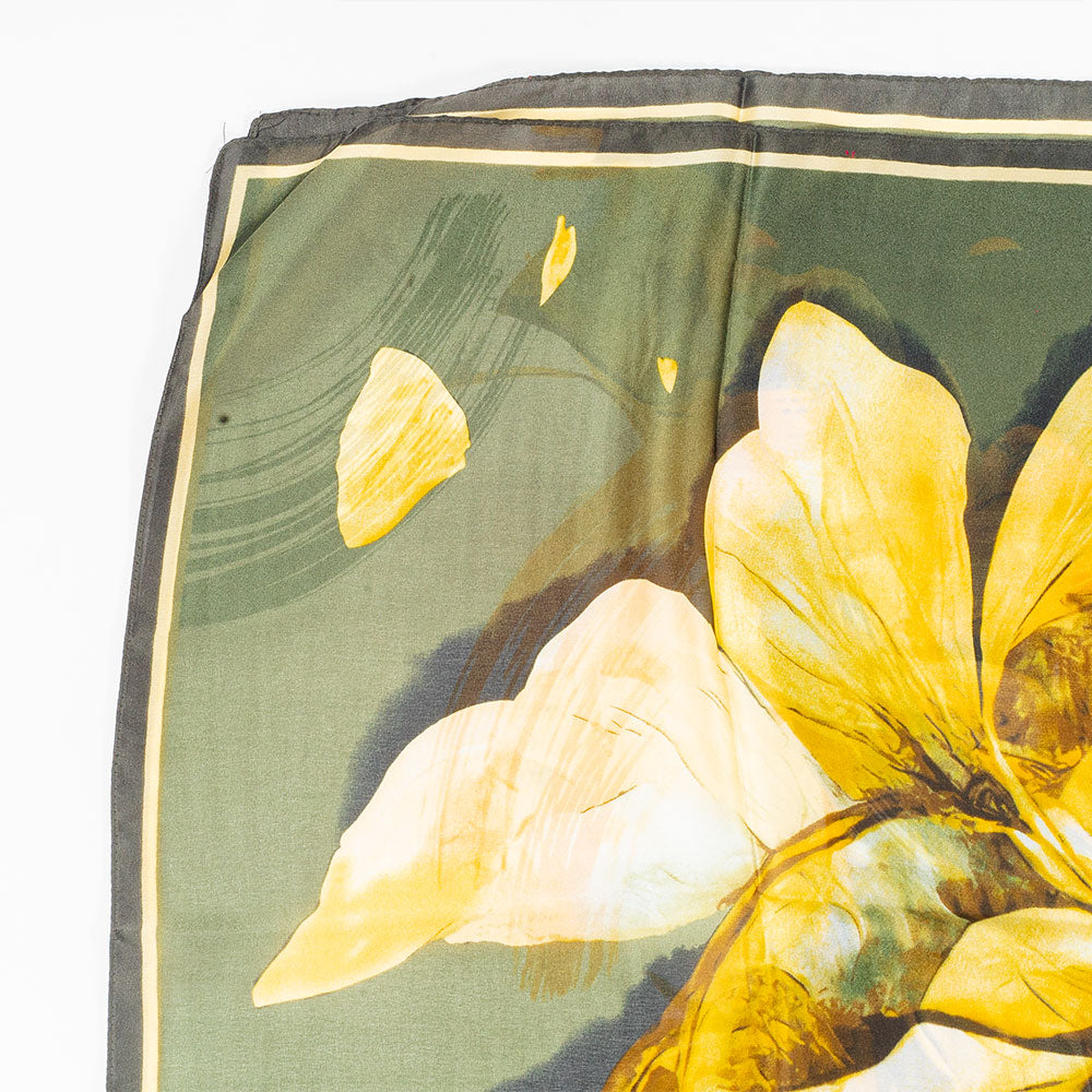 Dojem ľalií, šatka, 85 x 180 cm, Zelená, 100% vegánske hodvábie