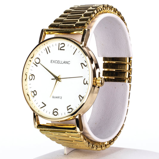 Dámske hodinky Excellanc zlatej farby s remienkom z nerezovej ocele