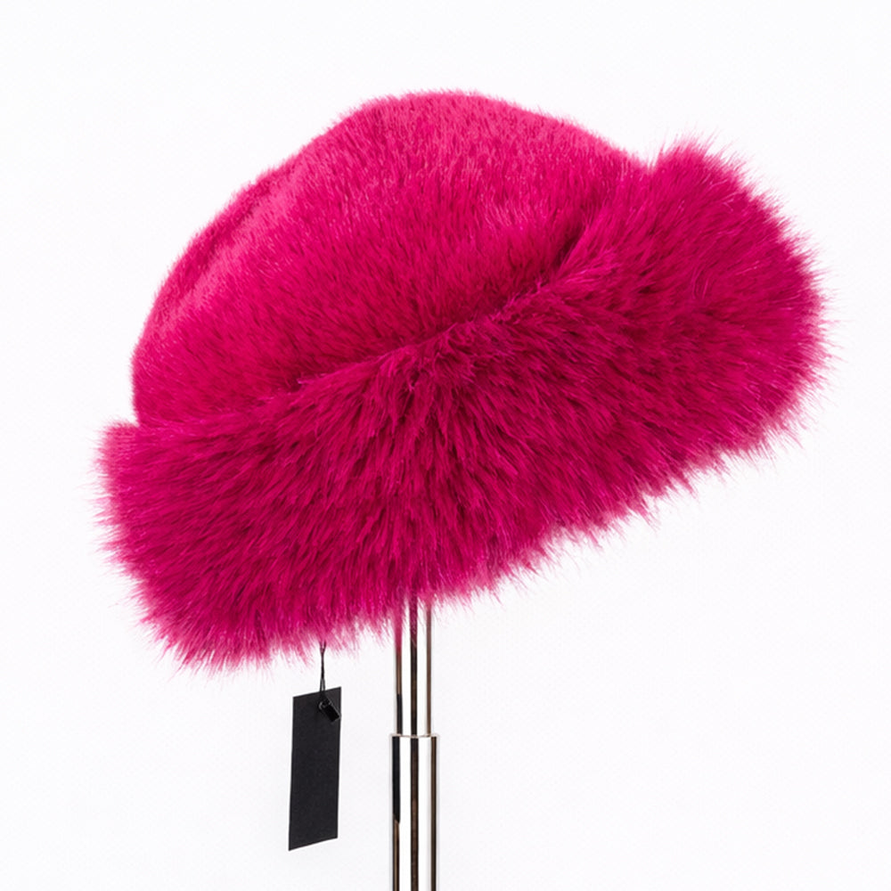 Ružová zimná čiapka z umelej kožušiny – univerzálna veľkosť 2 