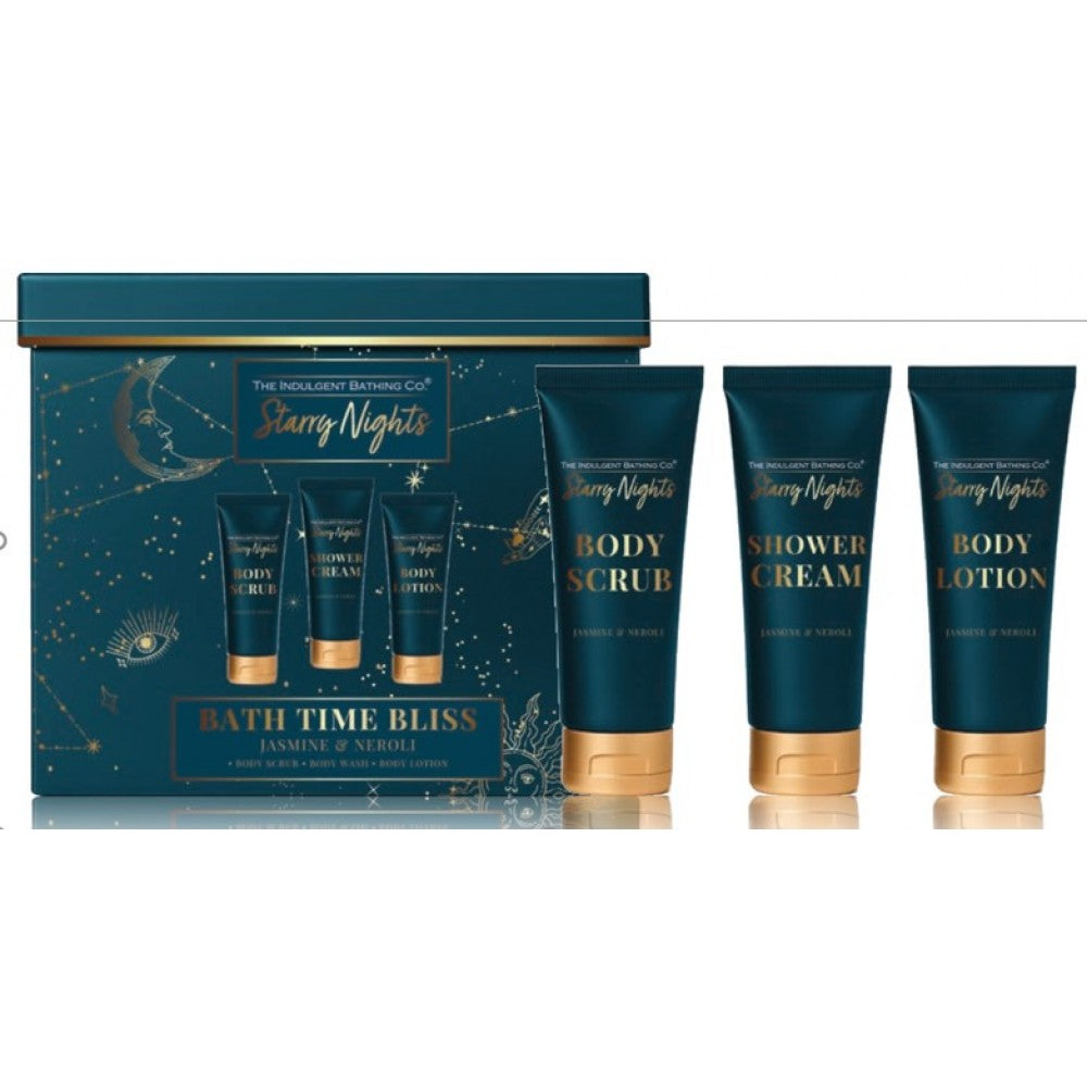 Starry Nights Bath Time Bliss: 150ml Body Scrub, 150ml Body Wash, 150ml Body Lotion