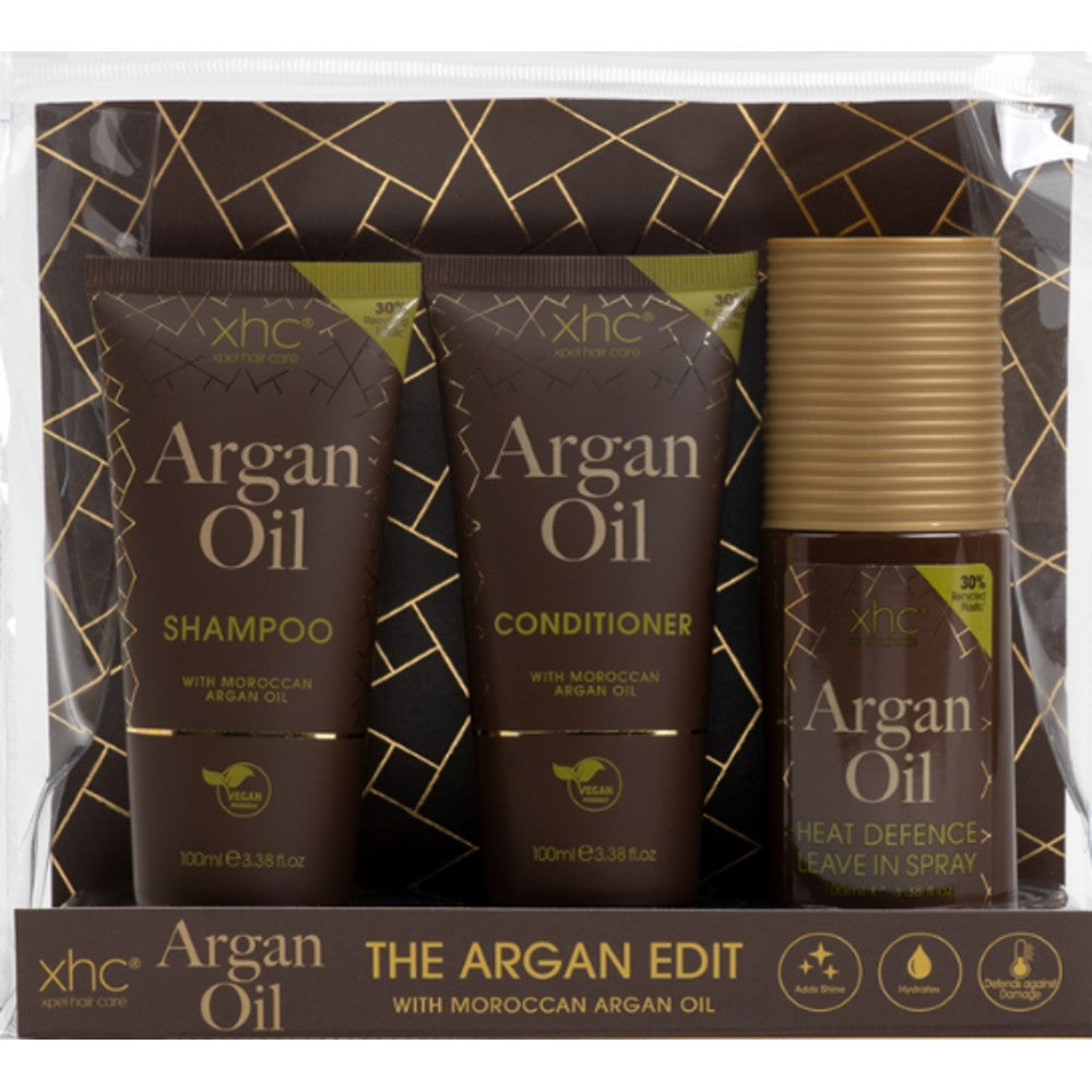 The Argan Edit Discovery Set (1 x 100ml Shampoo, 1 x 100ml Conditioner, 1 x 100ml Heat Defence) 1 