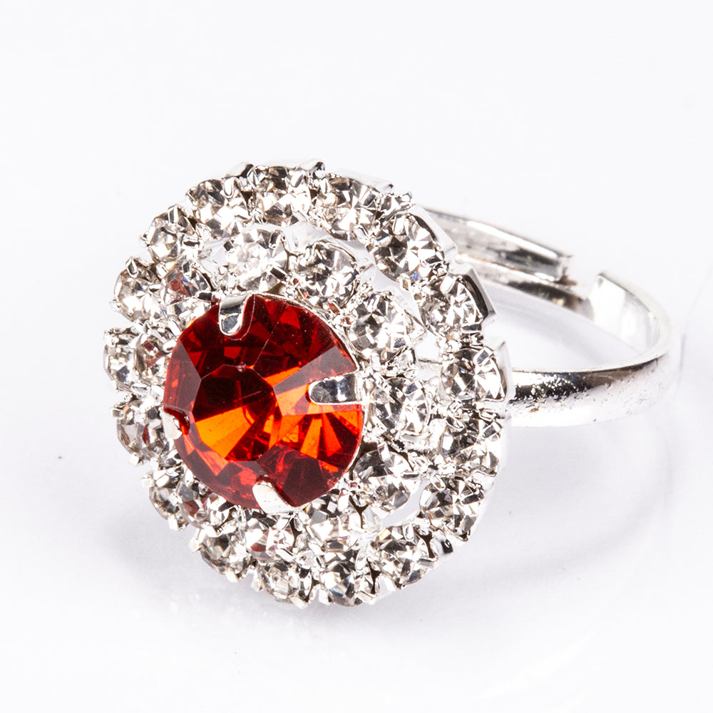 Pozlátený Zliatinový Kabelka s Červeným Emporia® Krištáľom a Bielym Emporia® Krištáľom ( Náhrdelník+Náušnice+Náramok+Prsteň )