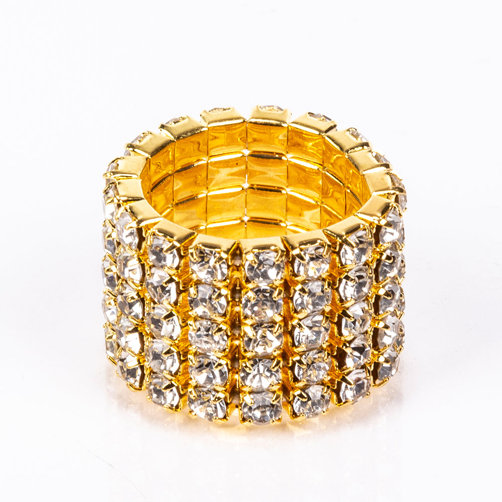 Pozlátený Zliatinový Kabelka s Bielym Emporia® Krištáľom ( Náhrdelník+Náušnice+Náramok+Prsteň )