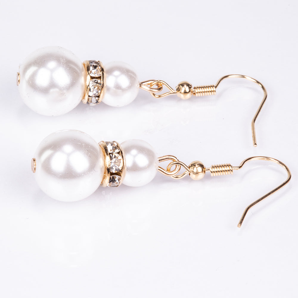 Pozlátený Zliatinový Hodinky s Bielym Emporia® Krištáľom ( Náhrdelník+Náušnice+Náramok ) 2 