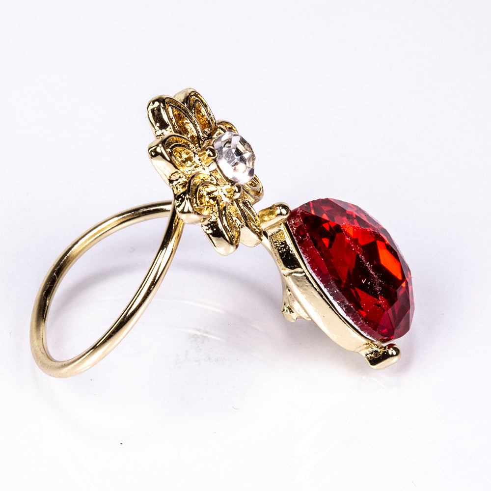 Pozlátené Zliatinové Sada s Červeným Emporia® Krištáľom a Bielym Emporia® Krištáľom ( Náhrdelník+Náušnice ) 3 