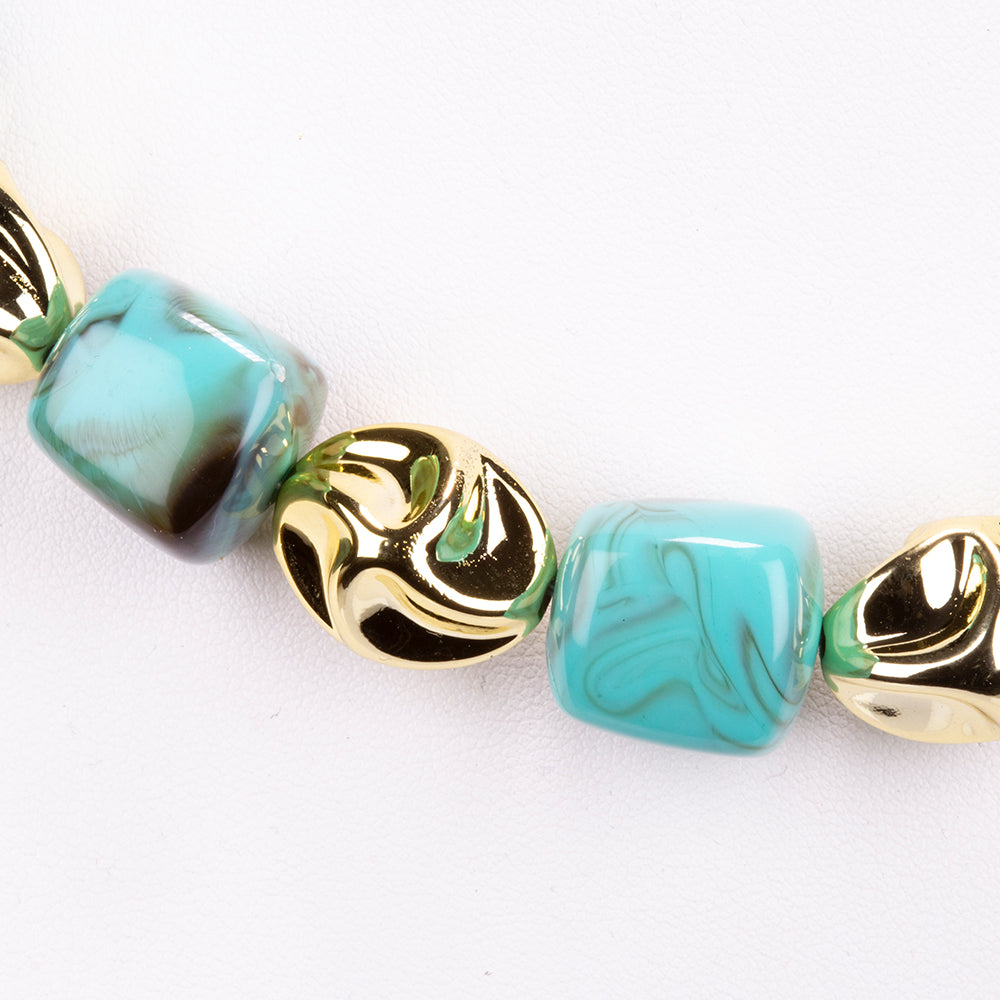 Korále Sada s so Zeleným Emporia® Krištáľom ( Náhrdelník+Náramok )