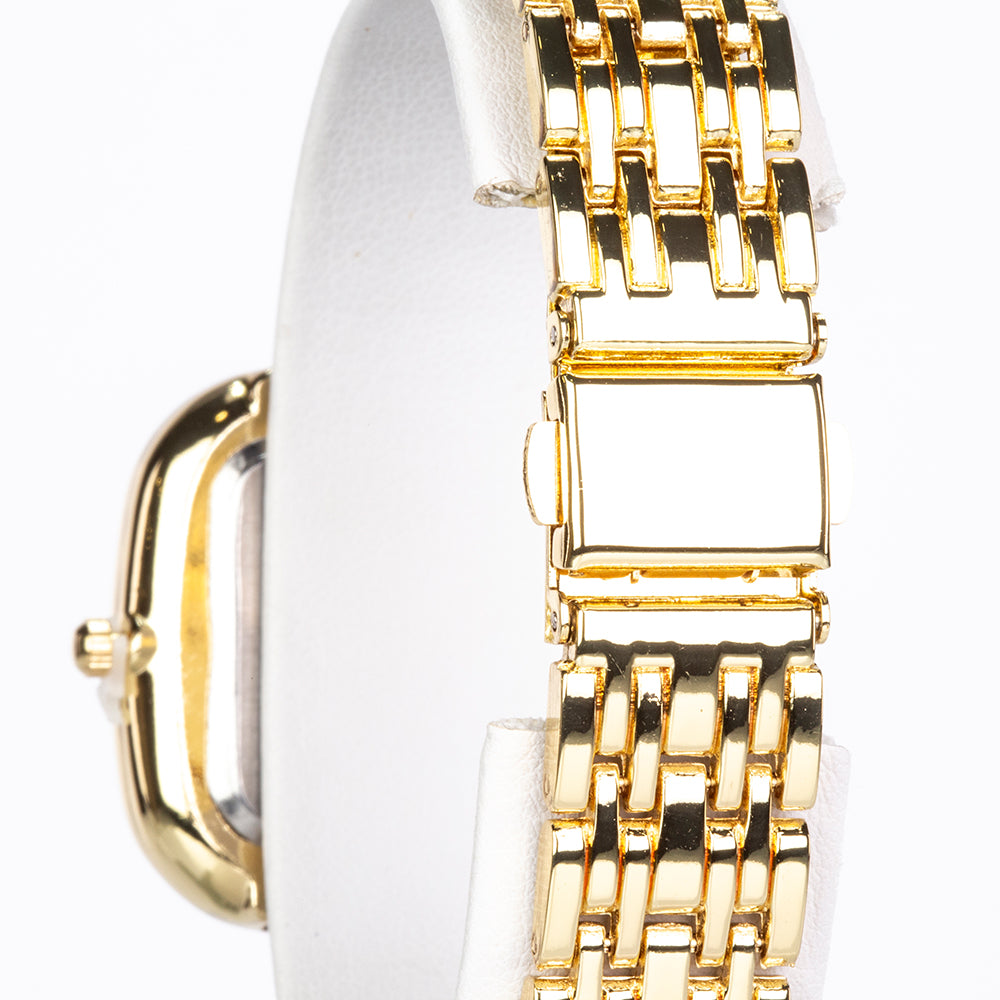 Pozlátený Zliatinový Hodinky s so Smaragdom a Bielym Emporia® Krištáľom ( Náramok ) 3 