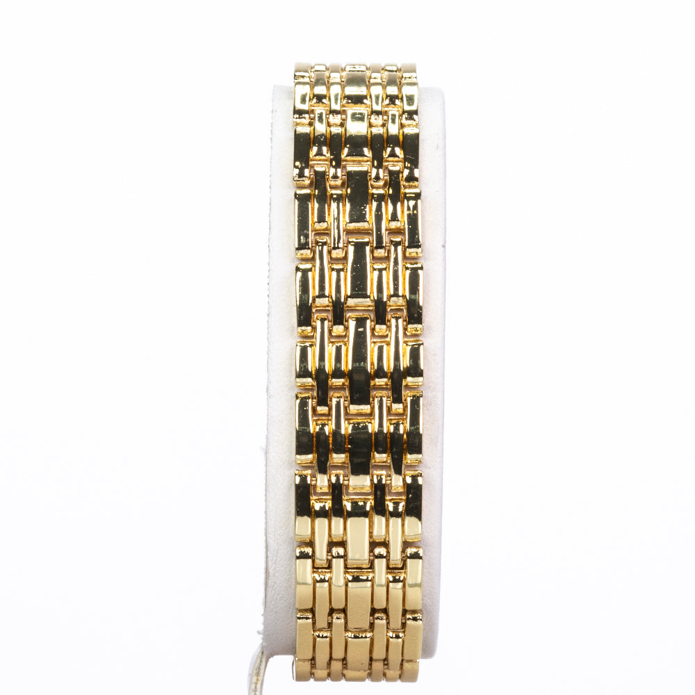 Pozlátený Zliatinový Hodinky s so Smaragdom a Bielym Emporia® Krištáľom ( Náramok )