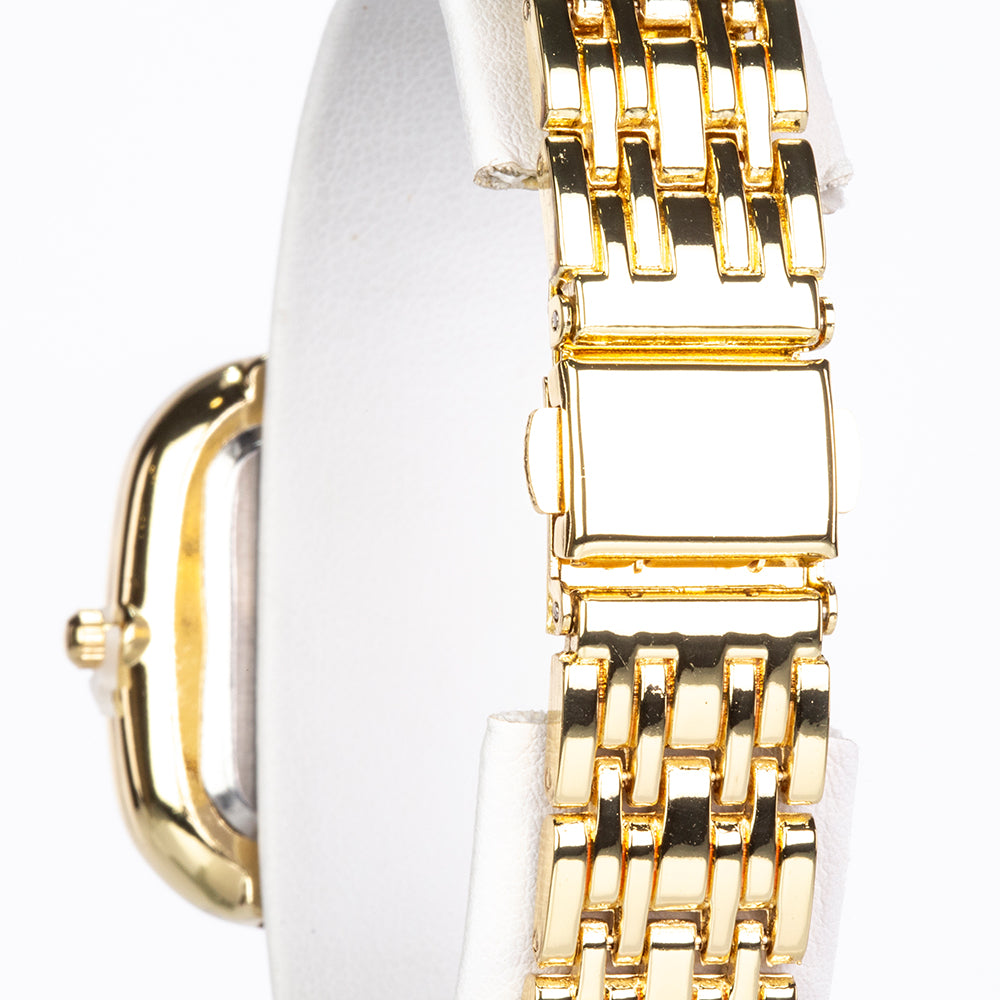 Pozlátený Zliatinový Hodinky s Rubínom a Bielym Emporia® Krištáľom ( Náramok ) 3 