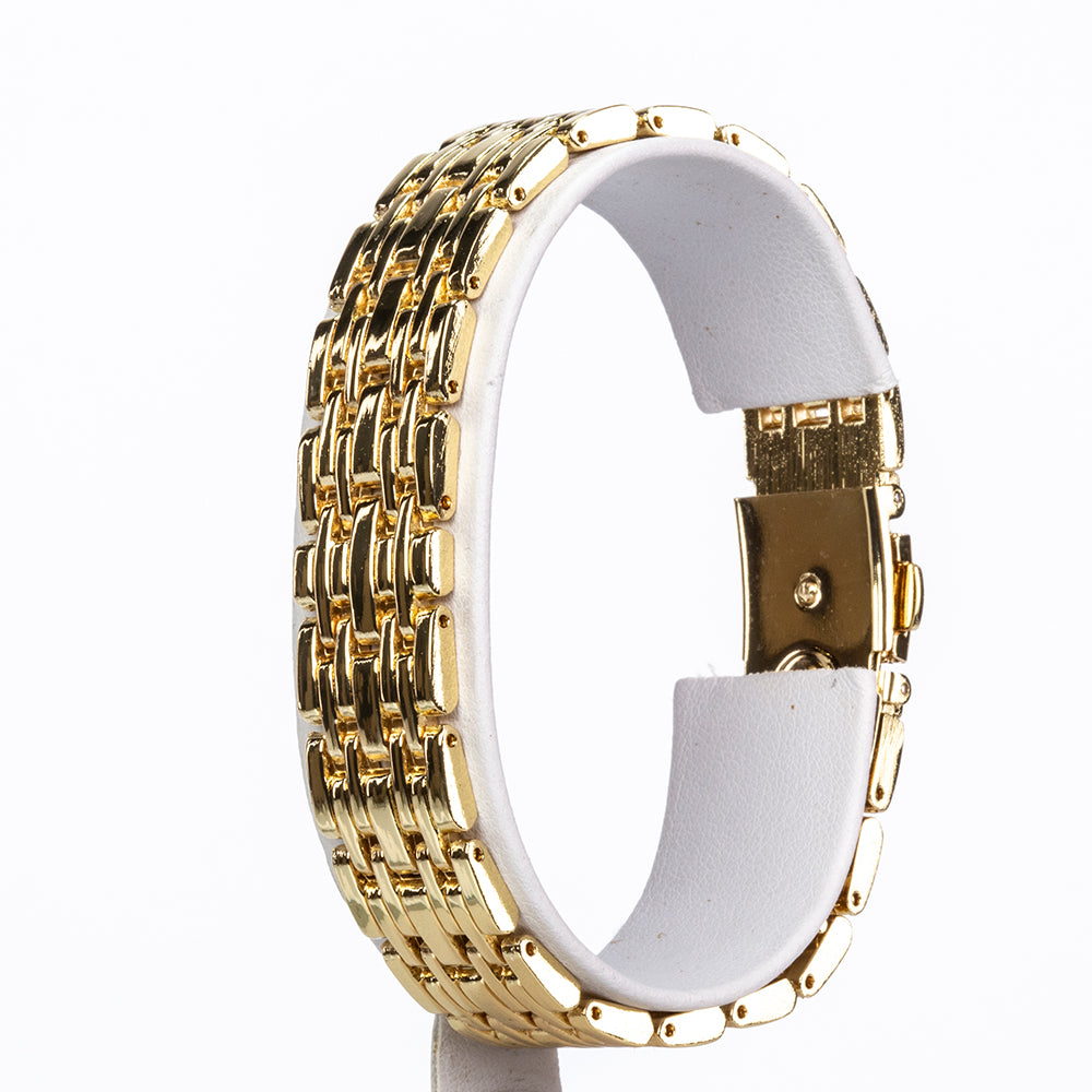 Pozlátený Zliatinový Hodinky s Rubínom a Bielym Emporia® Krištáľom ( Náramok ) 7 