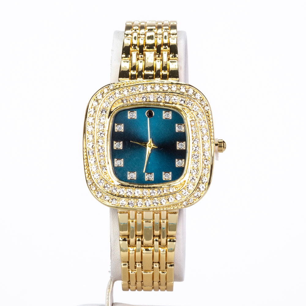 Pozlátený Zliatinový Hodinky s so Zafírom a Bielym Emporia® Krištáľom ( Náramok ) 6 