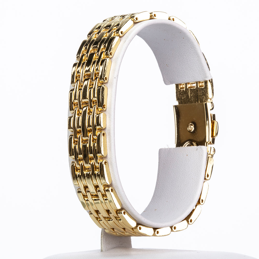 Pozlátený Zliatinový Hodinky s so Zafírom a Bielym Emporia® Krištáľom ( Náramok )