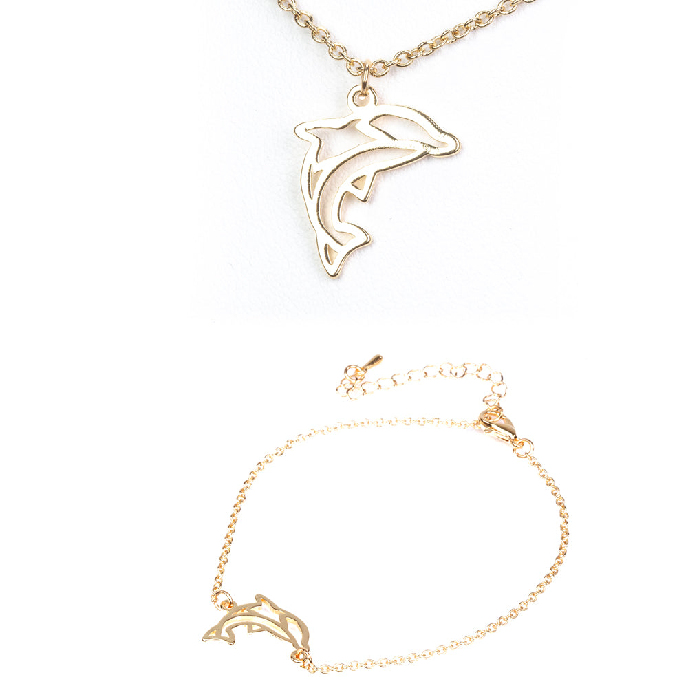 Pozlátené Zliatinové Sada ( Náhrdelník+Náramok )